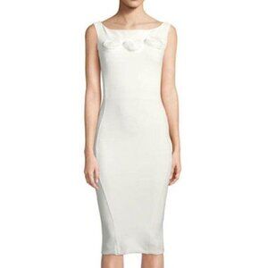 CHIARA BONI LA PETITE‎ ROBE Sissel 3D Rose Bateau neck dress, size 40IT S NWT